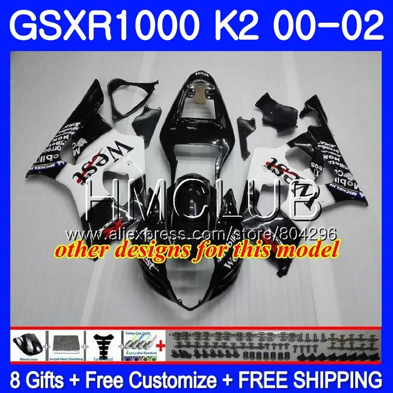 Корпус для SUZUKI GSXR 1000 GSX R1000 GSXR1000 00 01 02 31HM.11 K2 2000 2001 2002 обтекатель синий