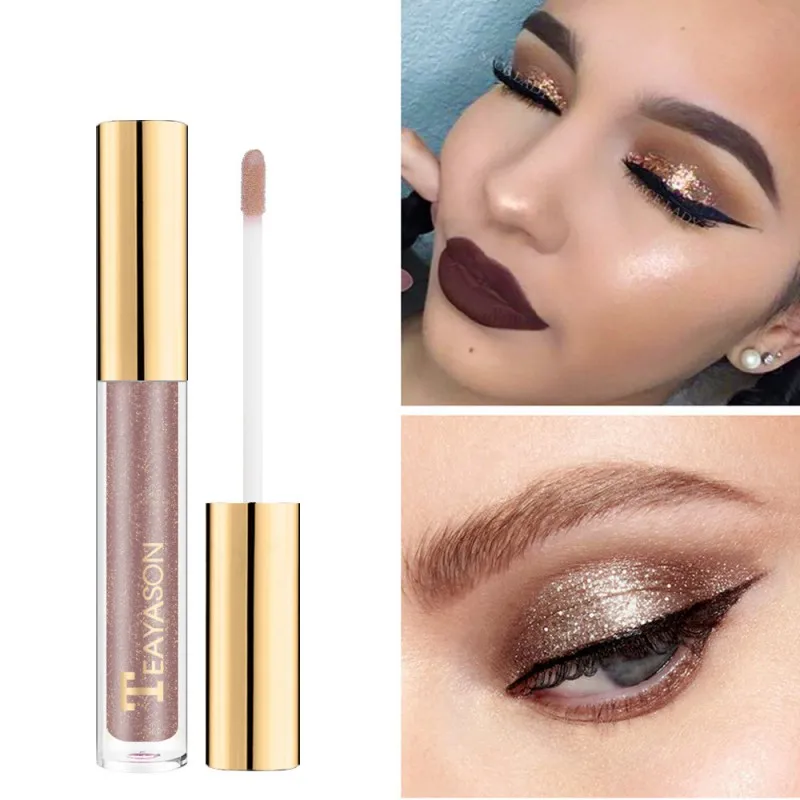 

Makeup Waterproof Glitter Diamond Eyeshadow Smoky Eyes Black Silver Gold Liquid Shimmer Eyeshadows