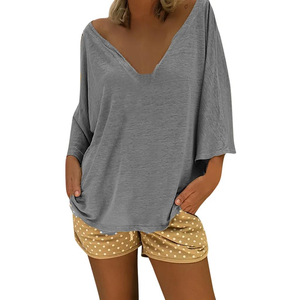 Женская пляжная рубашка с v-образным вырезом в стиле бохо, большие размеры, Женская винтажная пышная сорочка в стиле хиппи, женская одежда
