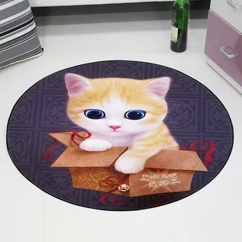 

Cute Pet Cat Dog Animal Round Mat Rugs And Child Carpet Yoga Mat Bedroom Living Room Carpet Creative Home Decoration