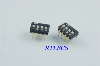 

50pcs Dip Switches SPST 4 Position 2.54mm 0.100" Slide Standard Actuator Raised Through Hole PCB Vertical 4 Way DIP Switch