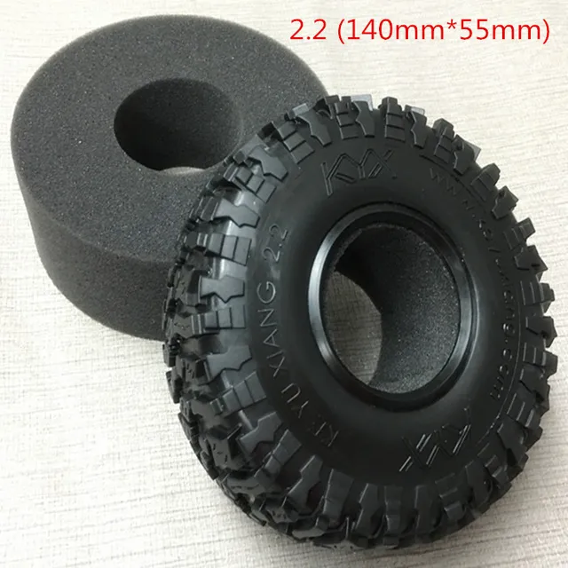 Best Price 2PCS 2.2 inch Tire Skin 140*55mm Rubber Tires Simulated Wheels with Sponge Liner for Climbing RC Car Spare Parts