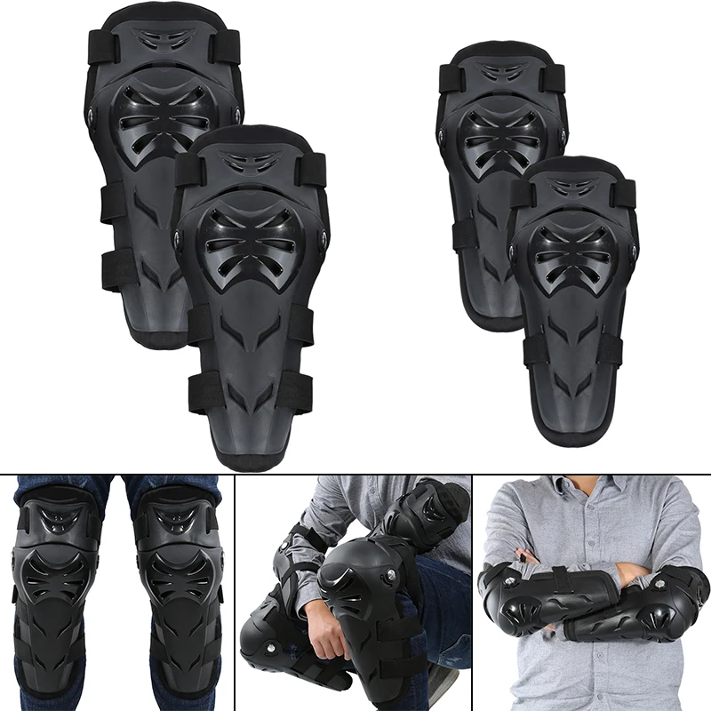 4 шт. EVA регулируемое колено и налокотники Защитные колодки Набор Защитное снаряжение для мотоцикла велосипед N8UT