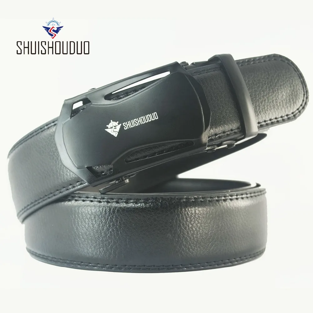Male SHUISHOUDUO Genuine Leather Strap Belts For Men Automatic Buckle