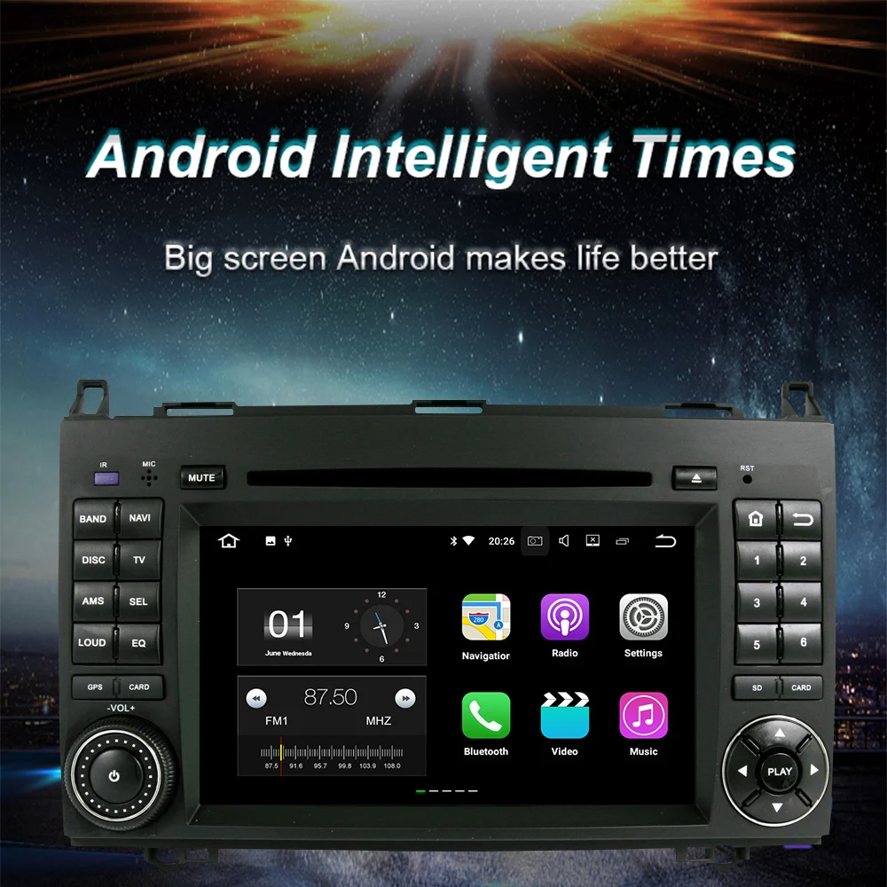 Perfect 2 Din Car Multimedia Player Android 8.0 Navigator for Mercedes-Benz W169 B-W245 Viano Vito 2005-2011 GPS AutoRadio DVD Bluetooth 18