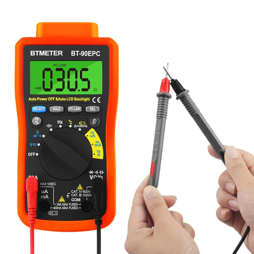 Digital Multimeter,INFURIDER YF-90EPC 4000 Counts Auto-ranging Voltmeter Ammeter DMM for AC DC Volt,Amp,Ohm,Cap,Temp,Battery Test with USB Connect to PC 