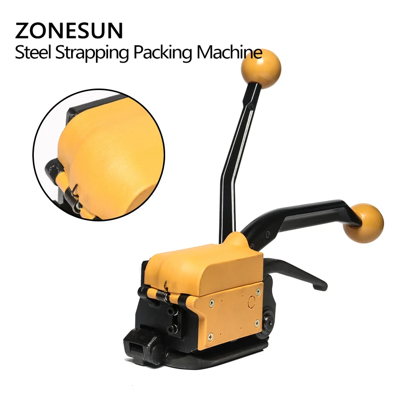 ZONESUN Portable A333 Buckle-free Steel Strapping Tool Sealless Combination A333 Steel Strap Tool M
