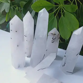 

Wholesale Price High Quality Natural Black Rutiled Quartz Point Wand Hand Polished Healing Crystal point for Home Decor WYQ