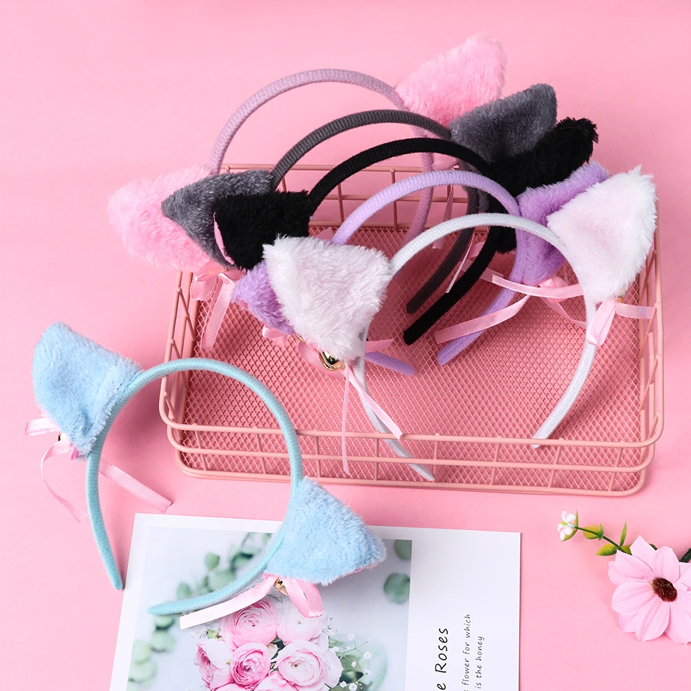 

Lovely Decorate Cat Fur Ear Hairbands Party Club Bar Plush Hair Decoration Anime Cosplay Costume Cat Ear Hairwear Accessories