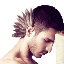 Цельные серьги для женщин, ювелирные изделия из перьев, Кафф для ушей, гипербола, стильные гиперболические серьги для мужчин, ювелирные изделия для ушей, модное ювелирное изделие