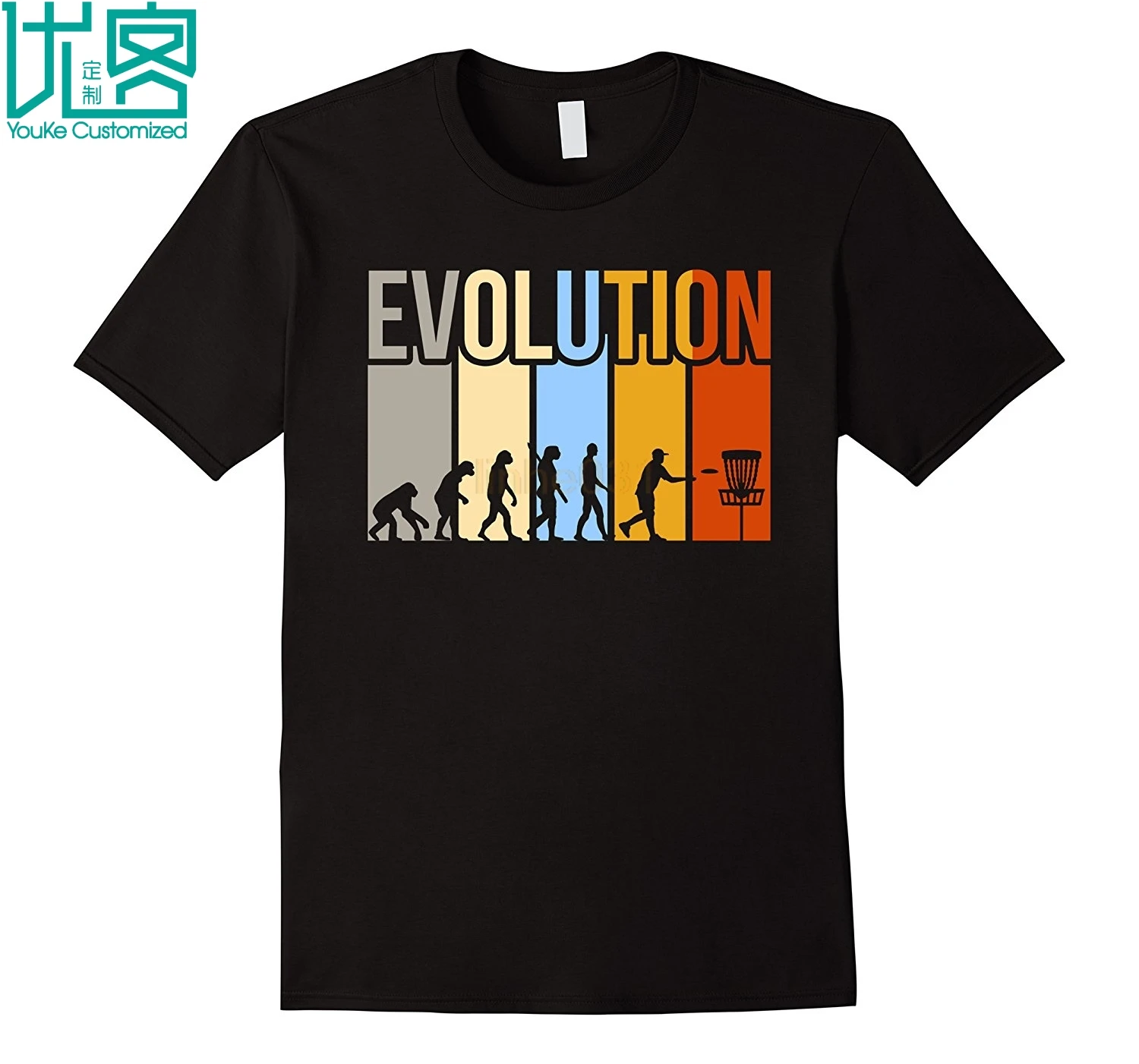 2018 New Hot Sale Men T-shirt Vintage Disc Golfs Evolution T-shirt