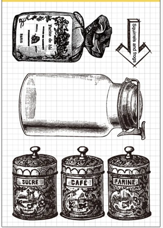 

Vintage Jar bottle Storage Transparent Rubber Clear Stamp/Seal Scrapbook/Photo DIY Album Decorative Card Making Clear Stamps