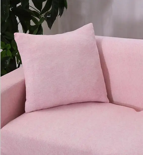 SunnyRain Solid Pink Sofa Cover Elastic L Shaped Sofa Cover Slipcover