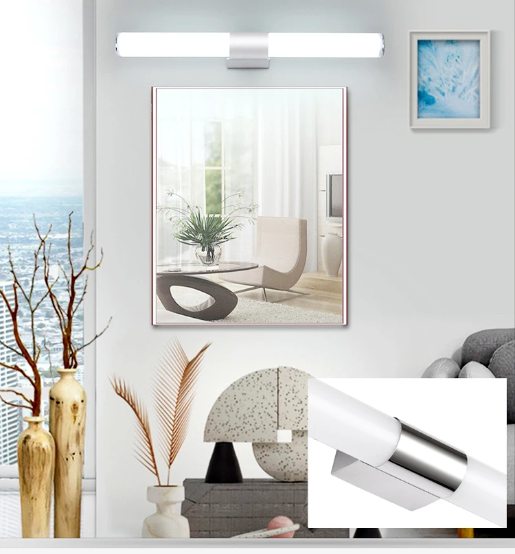 Современный настенный светильник для спальни из нержавеющей стали, светодиодный зеркальный светильник, настенный светильник для ванной комнаты, бра, настенный светильник s для спальни