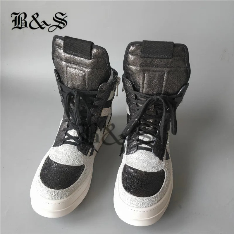 Черные и уличные эксклюзивные ботинки в стиле панк из натуральной кожи со снежинками