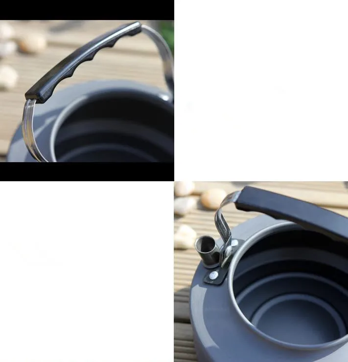 Chaleira de Água Bule de Café Pote de Chá Fogões ao ar Piquenique ao ar 1.1l Caminhadas Ultraleve Liga Livre Bule Jarro Chaleira Camping Livre Louça 18 High Quality Esporte e Lazer