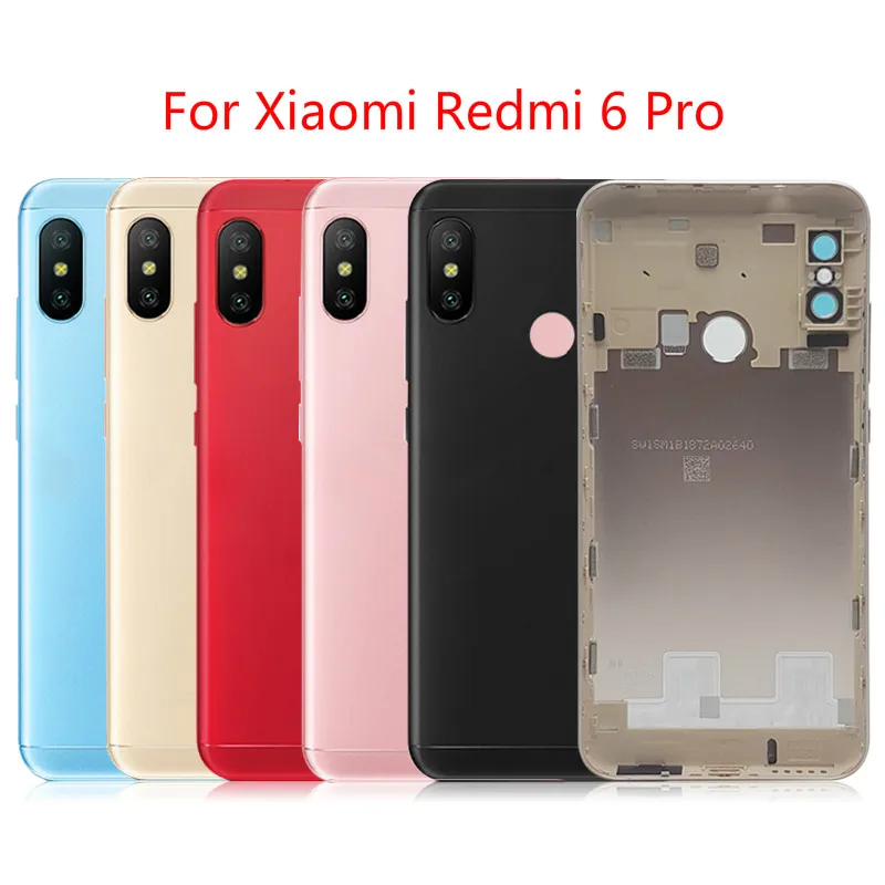 

Gift+Battery Back Cover For Xiaomi Mi A2 Lite/Redmi 6 Pro Housing Case With Camera Lens+Power Volume Buttons