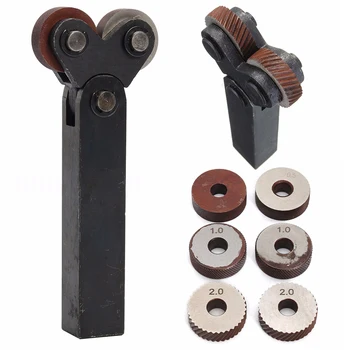 

Steel Cutter Knurling Tool Kit Double Linear Knurl Wheels 7Pcs Useful Spare Part