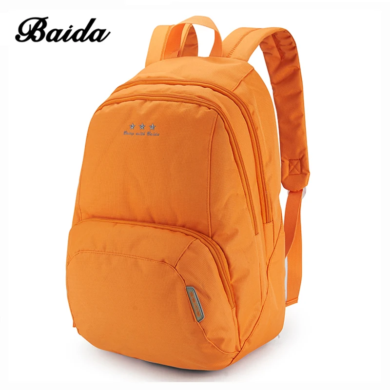 

Fashion Women Backpack Mochila Solid Brief Travel Backpack Rucksack for Teenagers Girl Boy BAIDA High Quality School Bag