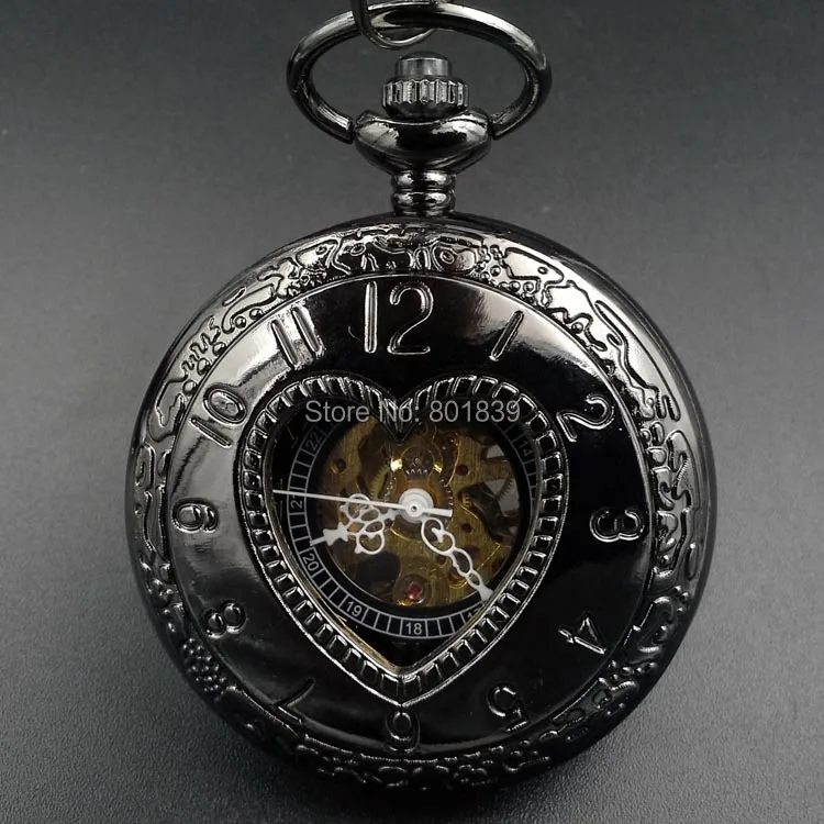 Brand New Item High Quality Antique Style Black Heart Shape Case Romen 