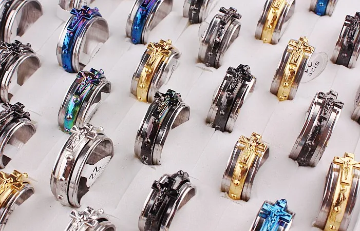 5 шт. вращающиеся кольца из нержавеющей стали Размер 7 12 мм 0015|ring band|stainless steel