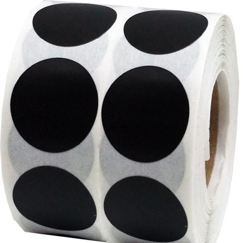 

Smart Sticker 1 Inch Round Blank Black Shooting Target Pasters 1,000 Round +33 Heart Adhesive Target Dots