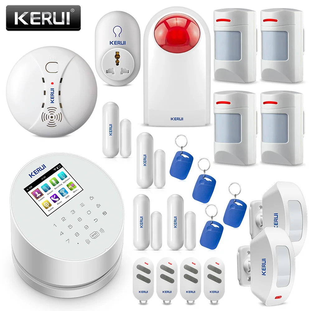 Original KERUI W2 WIFI GSM PSTN Security Alarm System Smart Home RFID Disalarm Low battery Indication Burglar Alarm System