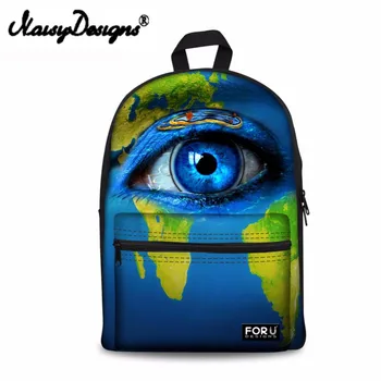 

Noisydesigns Big eyes 3D Printing Shoulder Backpack for Teen students kid gifts bag Customize image Children Schoolbag