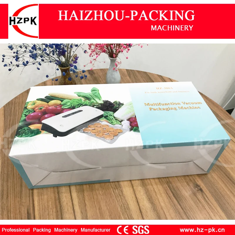 HZPK домашний вакуумный упаковщик Авто/ручная вакуумная машина для домашнего кухонного оборудования упаковщик вакуумных пакетов рулон для еды HZ-300