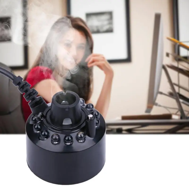 

Atomization Humidifier Sprayer 12 LED Waterscape Lamp Fountain Light Ultrasonic Air Humidifier Household Mist Maker