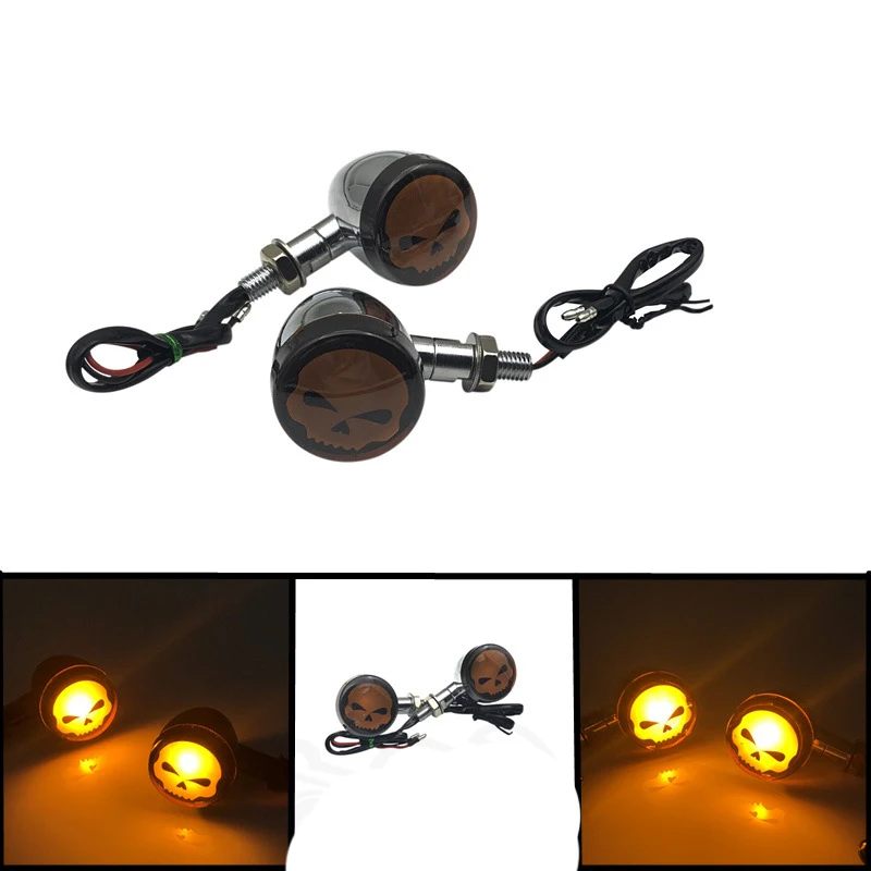 

Motorcycle accessories Modified steering lights for electroplated skeleton motorcycle Motorcycle alloy turning lamp signal lamps