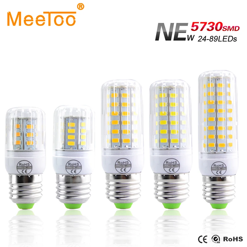 E27 светодиодная лампа SMD 5730 Lamparas Светодиодная 24 30 42 64 80 89LED лампада Bombillas Лампа 220V 230V