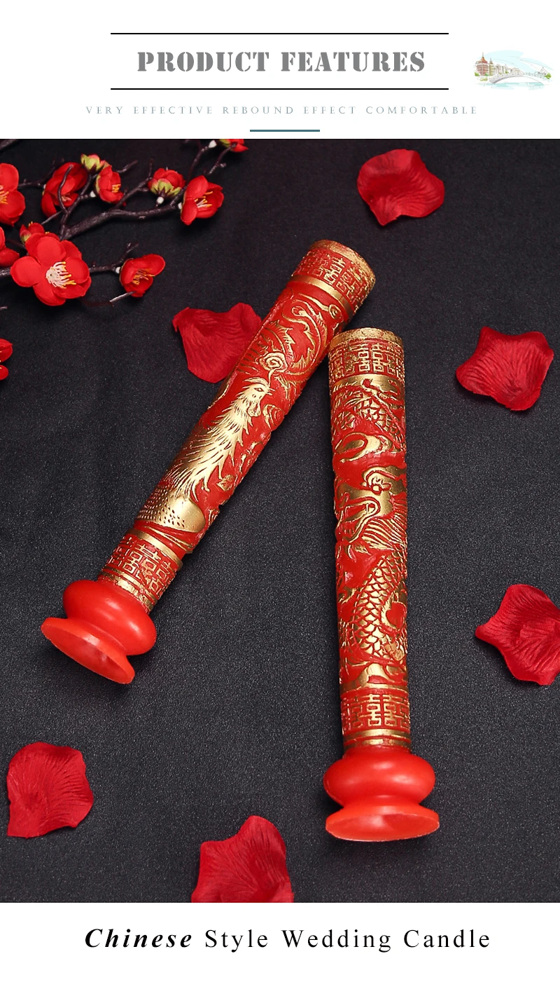 Свадебная свеча комплект Воск Красный свечах палка украшения дома золото предложение велаш Aromaticas Decorativas Blugi китайские традиции 6A35