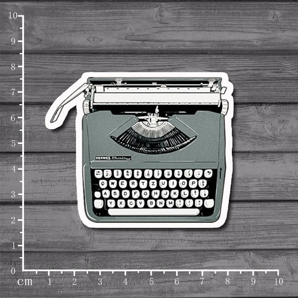 

Retro typewriter Printer Stickers Waterproof On Notebook Car Styling Laptop Stickers Car Styling Decal Fridge Skateboard[Single]
