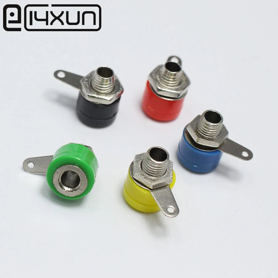 

50pcs 4mm Banana Panel Socket Test Probe Binding Post Nut Plug Jack Connector Free shipping