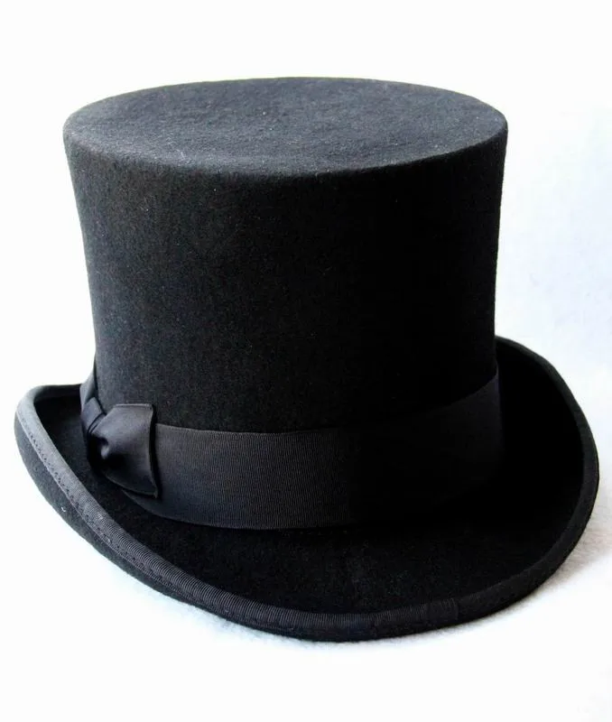13,5 см(5,3 дюйма) черный шерсть стимпанк шляпа для Для женщин DIY Top Hat Для мужчин викторианской церкви Hat традиционных фетровых шляпа