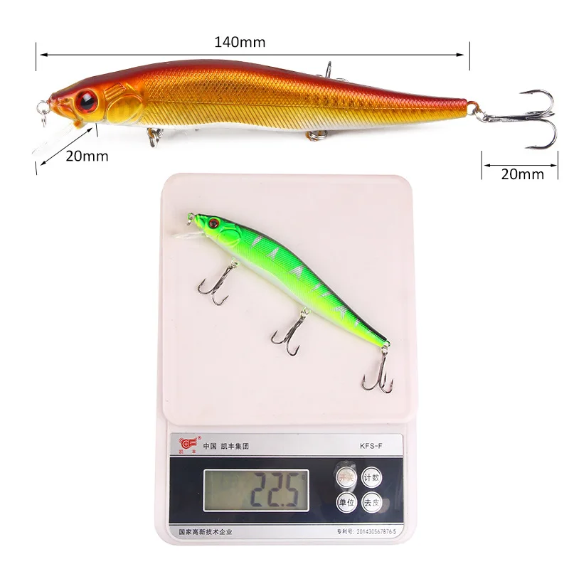 1 PCS/lot 14cm/23g Fishing Lure Minnow Hard Bait With 3 Fishing Hooks Fishing Tackle Lure 3D Eyes Wobblers Jig Fishing Gear