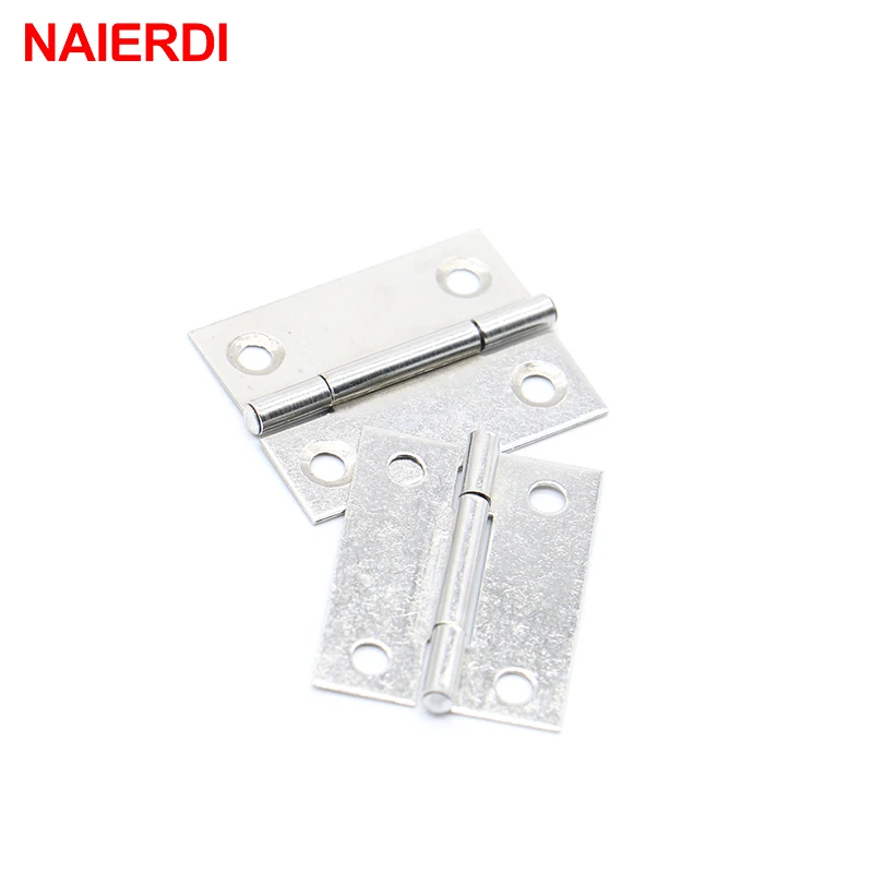 

NAIERDI 20pcs Cabinet Hinges 1.5Inch Stainless Steel Mini Drawer Jewelry Box Hinge Silver Door Hinge For Decoration Hardware