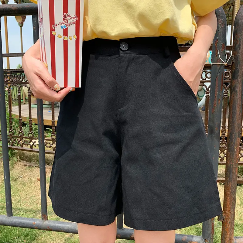 

2019 New Korean High Waist Shorts Women Summer Boyfriend Style Loose Shorts Woman Harajuku Casual Shorts