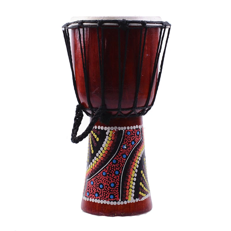 Djembe барабанщик перкуссия 6 дюймов Классическая живопись деревянный Африканский стиль ручной барабан для продажи мембраны с узором