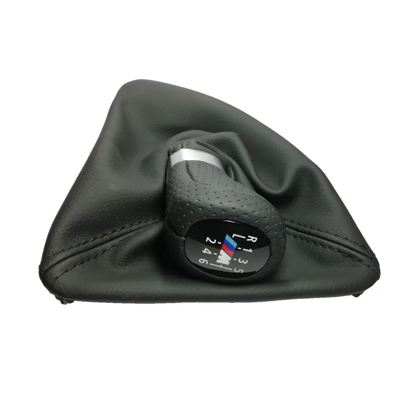 FDIK 5 Speed 6 Speed Gear Shift Knob Lever With Boot Cover for E87 Car Accessories Left Drive With M Logo