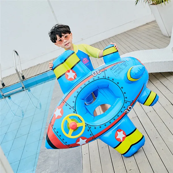 Самолет СИНИЙ INS надувные плавучий Плот плавательный круг для детей игрушки лето пляж Тур гигантский бассейн трубка