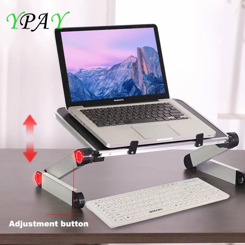 YPAY مريح حامل الكمبيوتر المحمول 11-17 بوصة دفتر Lapdesk 360 قابل للتعديل المحمولة للطي مكتب السرير حامل كمبيوتر محمول ل ماك بوك برو