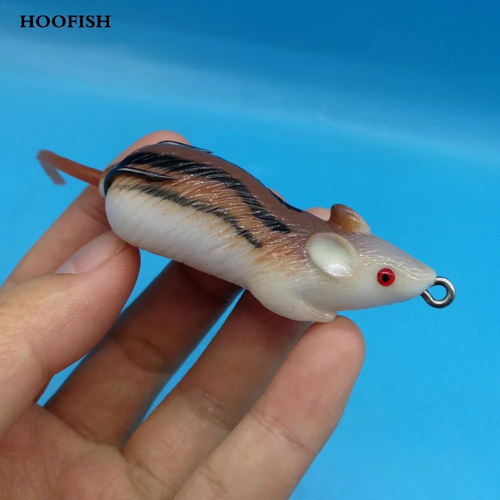 HOOFISH, 5 шт.+ 1 коробка/партия, плавающая приманка для рыбалки в виде мыши, 9,5 г/7,6 г, 5 цветов, верхняя водная приманка, искусственная Мягкая приманка в виде головы змеи мыши