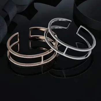 

[MeiBaPJ]S925 Pure Sterling Silver Classic Simple Bangles For Women Fine Brand Charm Fine Party Jewelry
