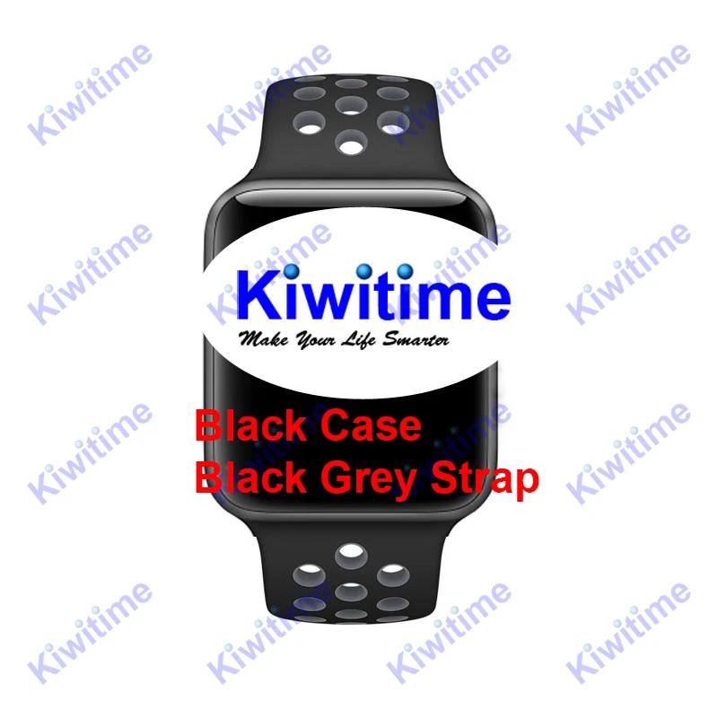 KIWITIME Смарт Браслет для проверки сердечного ритма 8 Bluetooth подключен 44 мм серии Smartwatch для iOS iPhone 5 6 7 samsung 2 телефона Android Apple Watch 4 - Цвет: Black Grey