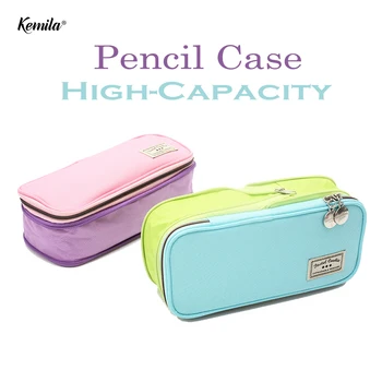 

KUKUYO Kavoy large capacity pencil case zipper multilayer stationery bag canvas pencil bag marker pen school supplies