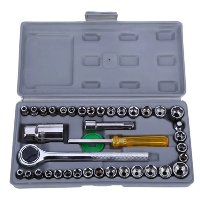 

40pcs Car Repair Tool Box Precision Socket Car Wrench Set Sleeve Screwdriver Kit