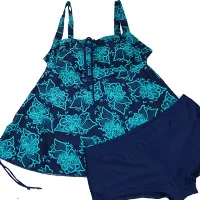Новинка, летняя Горячая Распродажа, Женская плиссированная юбка размера плюс, купальник с регулируемыми завязками, сексуальная пляжная одежда с открытой спиной, женский купальник 2711 - Цвет: Lake blue