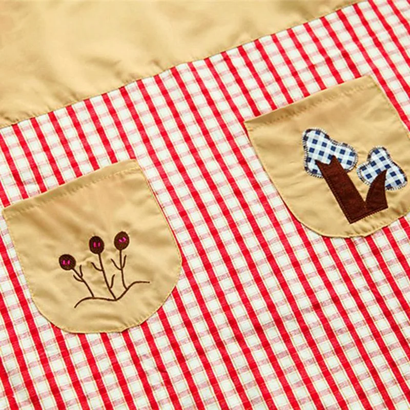 Классический фартук с вышивкой плед для женщин бант кухня поварский фартук платье с карманом подарки плечевой ремень стиль
